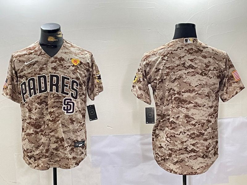 Men San Diego Padres Blank Camo Fashion 2024 Nike MLB Jersey style 4